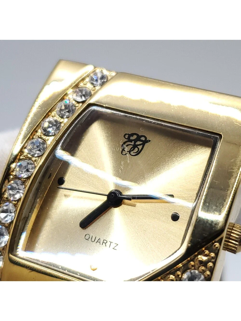 Elizabeth Taylor Quartz Womens Watch 29mm Square Gold Tone New Battery